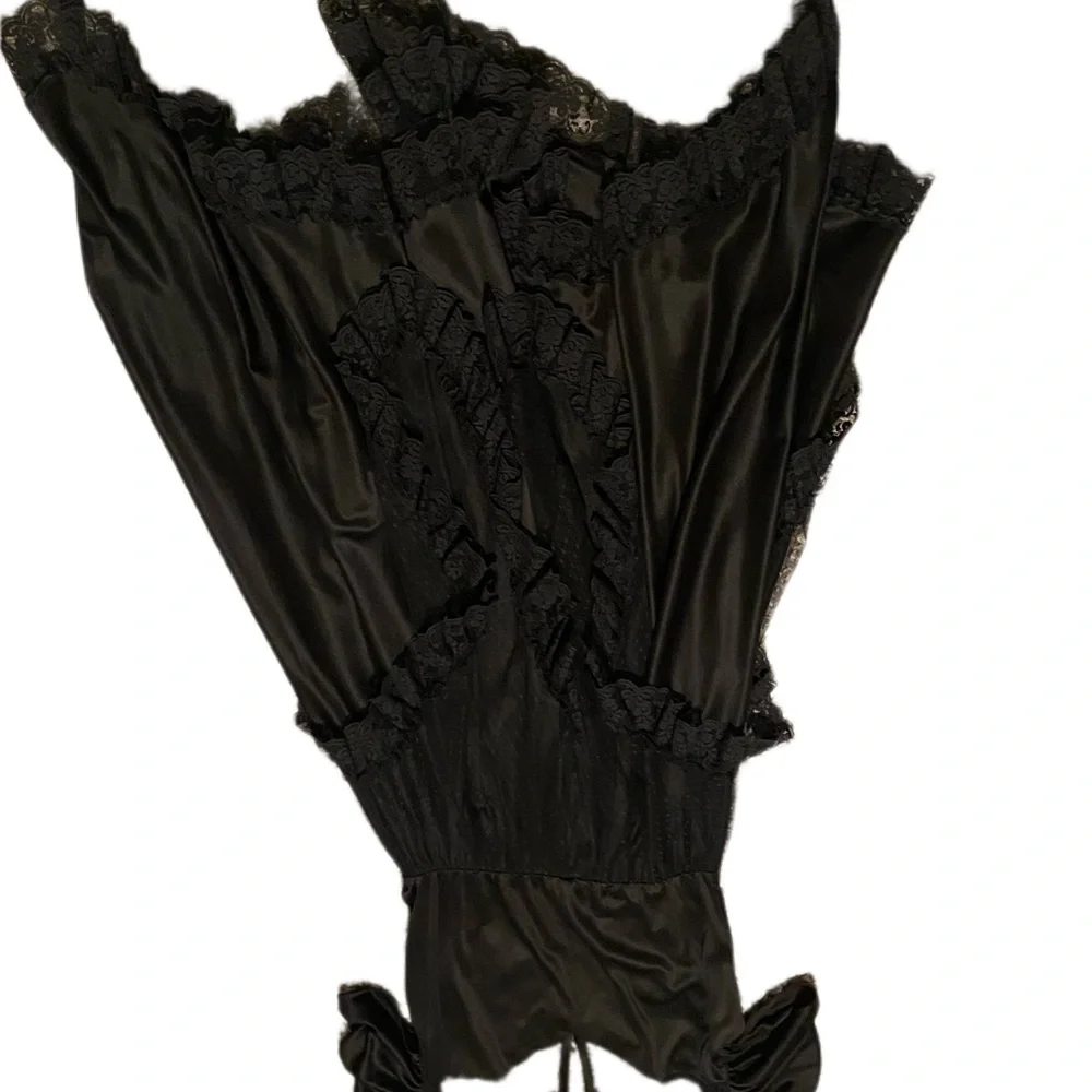 1980s Vintage Diamond Run Black Dress Jenny Ortega Style - Picture 8 of 8